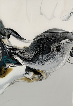 “ Et voilà! “ Art fluide et résine sur plexiglass VENDU